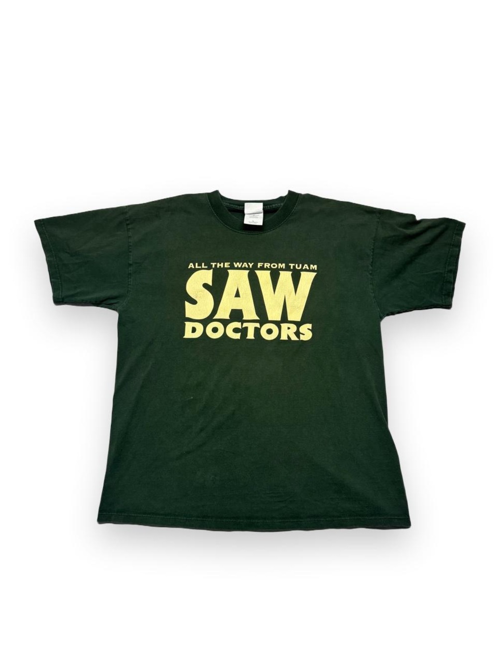 Vintage 2000 The Saw Doctors USA summer tour tee green XL mens RARE